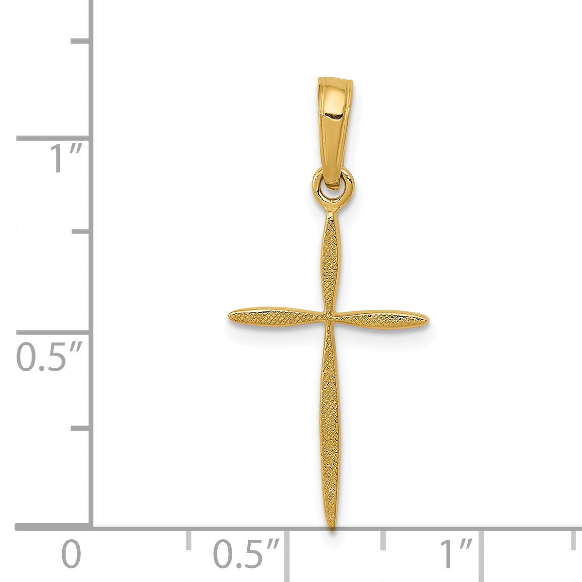 14K Polished Cross With Tapered Ends Pendant-K5530