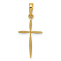 14K Polished Cross With Tapered Ends Pendant-K5530
