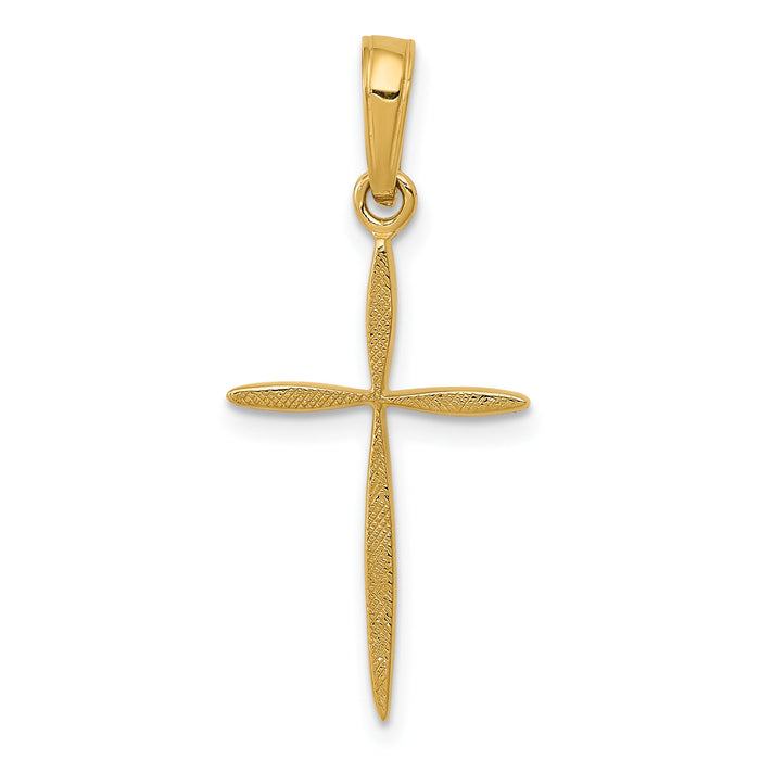 14K Polished Cross With Tapered Ends Pendant-K5530