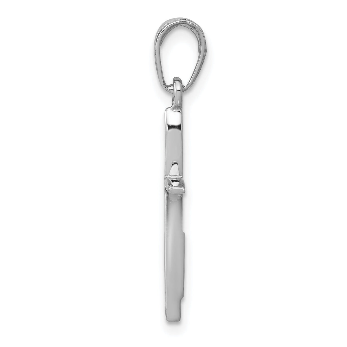 14K White Gold Polished Cross With Tapered Ends Pendant-K5530W
