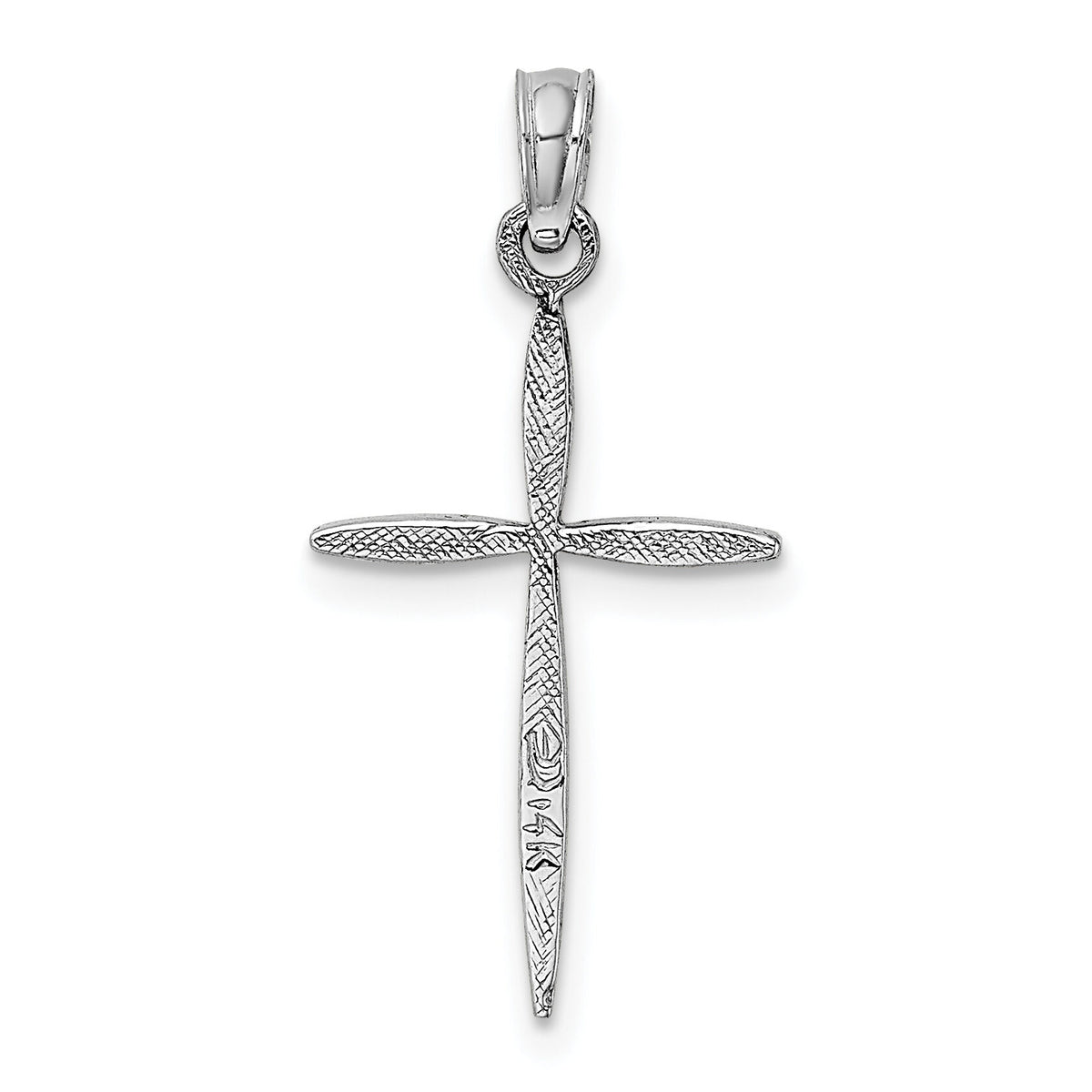 14K White Gold Polished Cross With Tapered Ends Pendant-K5530W