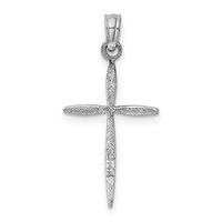 14K White Gold Polished Cross With Tapered Ends Pendant-K5530W