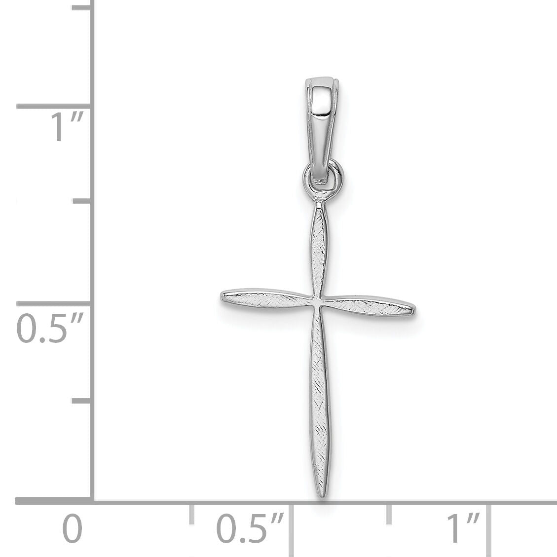 14K White Gold Polished Cross With Tapered Ends Pendant-K5530W