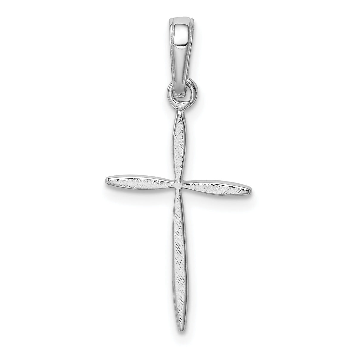 14K White Gold Polished Cross With Tapered Ends Pendant-K5530W