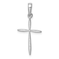 14K White Gold Polished Cross With Tapered Ends Pendant-K5530W