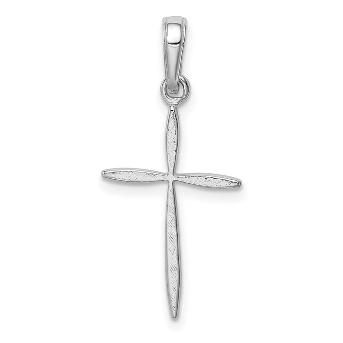 14K White Gold Polished Cross With Tapered Ends Pendant-K5530W