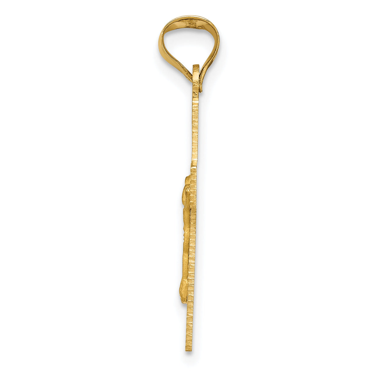 14k Polished Satin and D/C Crucifix Pendant-K5540