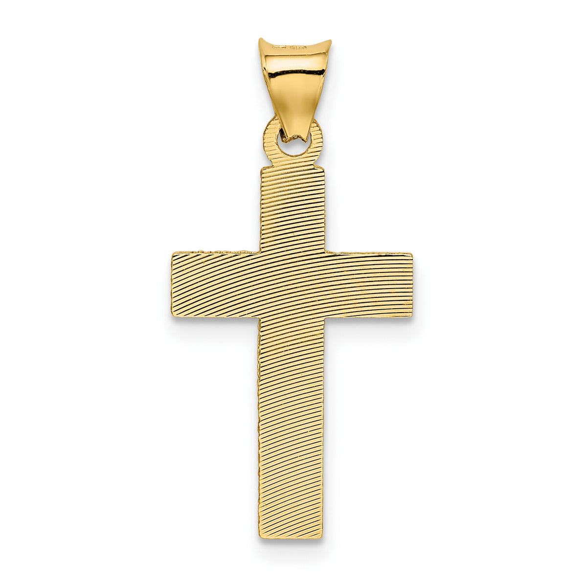 14k Polished Satin and D/C Crucifix Pendant-K5540