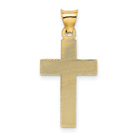 14k Polished Satin and D/C Crucifix Pendant-K5540
