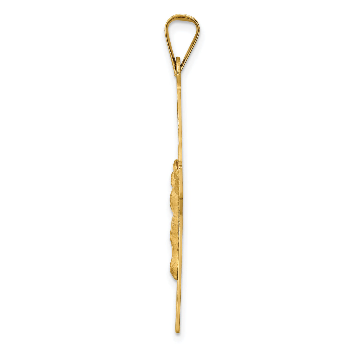 14k Polished Satin and D/C Crucifix Pendant-K5542