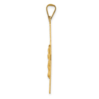 14k Polished Satin and D/C Crucifix Pendant-K5542