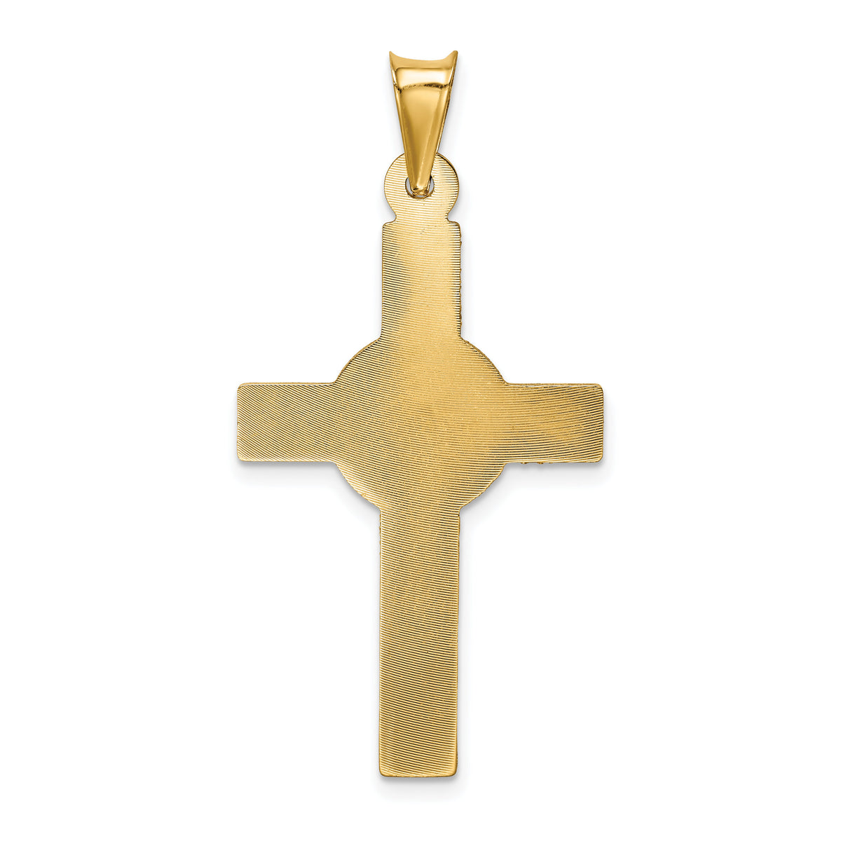 14k Polished Satin and D/C Crucifix Pendant-K5542