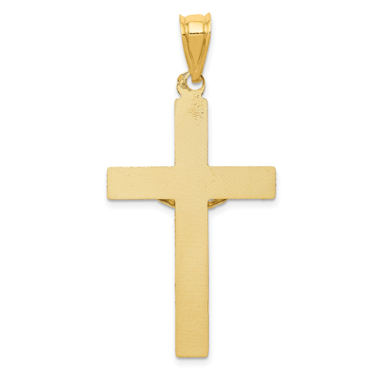 14k Polished Satin and D/C Crucifix Pendant-K5543