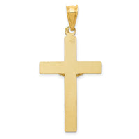 14k Polished Satin and D/C Crucifix Pendant-K5543