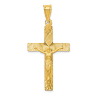 14k Polished Satin and D/C Crucifix Pendant-K5543