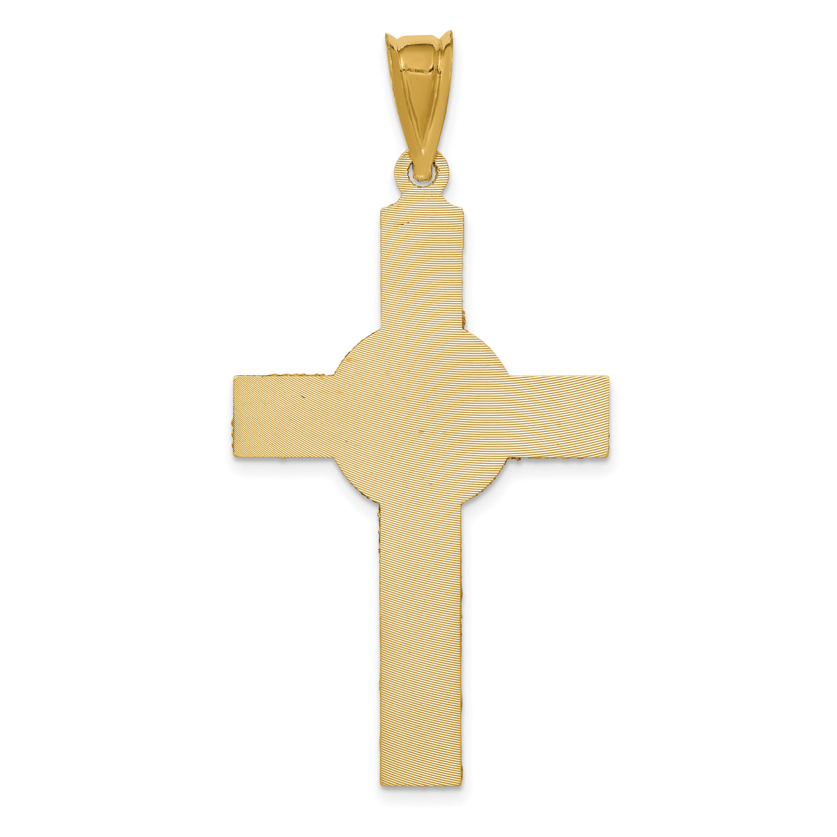14K w/Rose and White Rhodium Iona Crucifix Cross Pendant-K5546