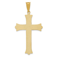 14k Two-Tone Polished Satin D/C Crucifix Cross Pendant-K5548
