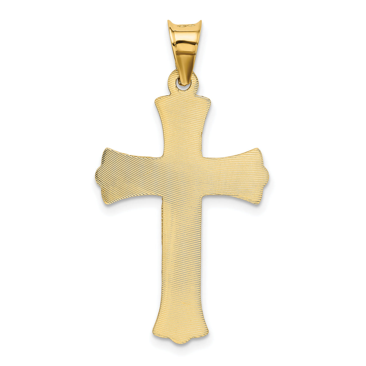 14k Polished Satin and D/C Crucifix Pendant-K5551