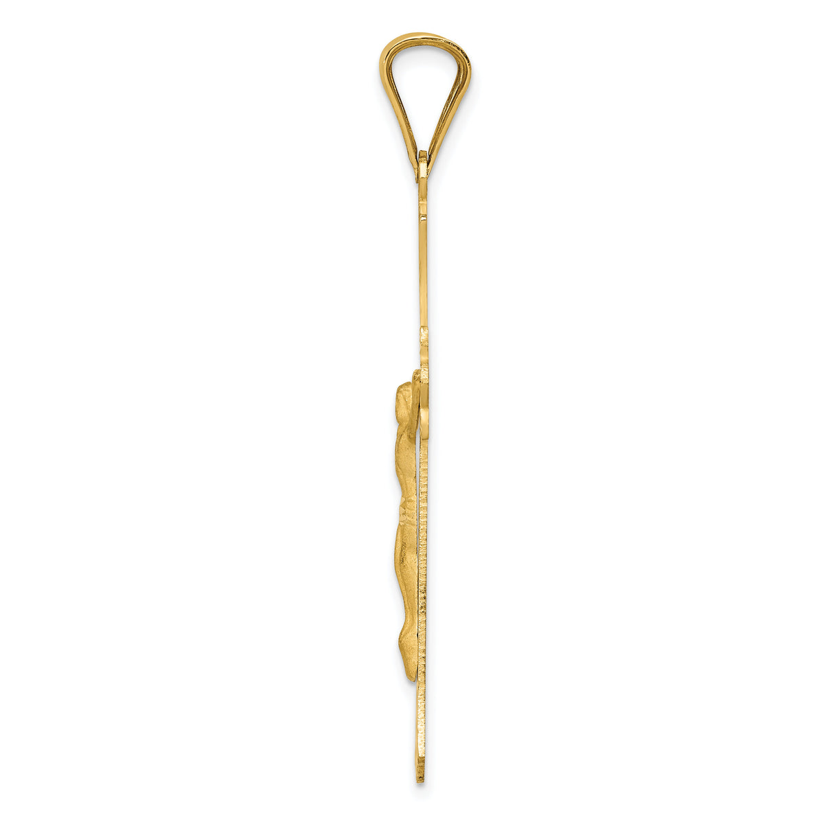 14k Polished Satin and D/C Crucifix Pendant-K5552