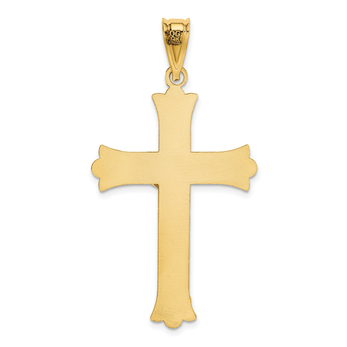 14k Polished Satin and D/C Crucifix Pendant-K5552