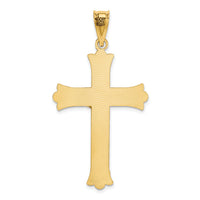 14k Polished Satin and D/C Crucifix Pendant-K5552