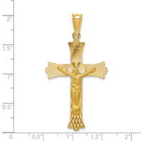 14k Polished Satin and D/C Crucifix Pendant-K5552