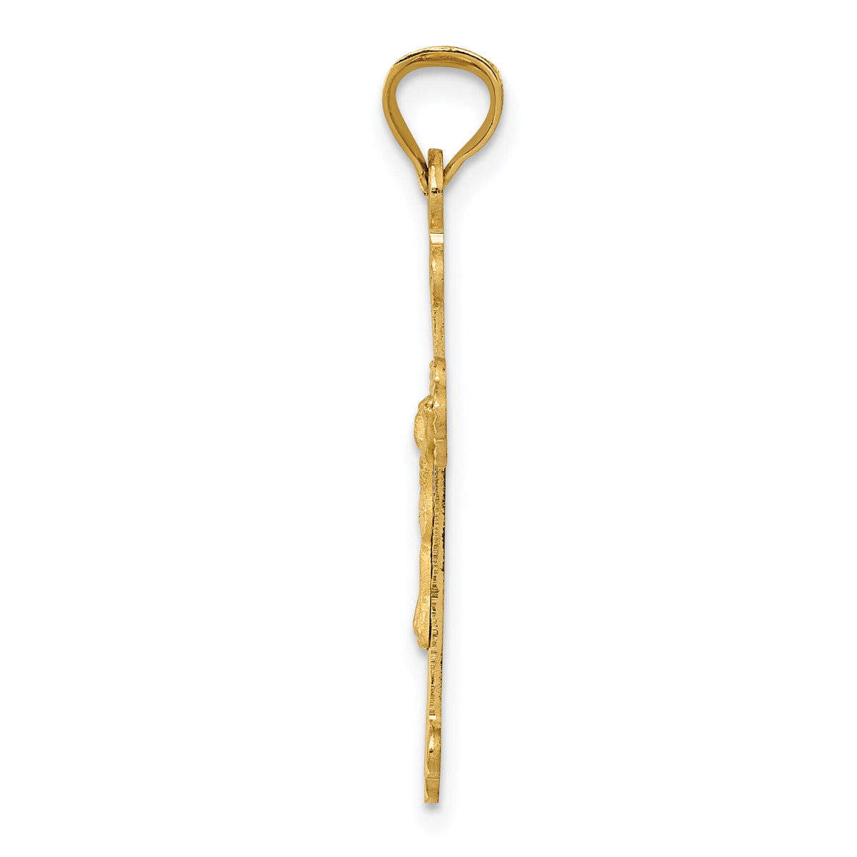 14k Polished Satin and D/C Crucifix Pendant-K5555