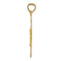 14k Polished Satin and D/C Crucifix Pendant-K5555