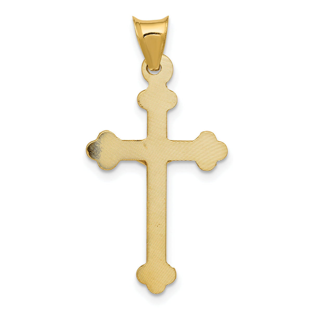 14k Polished Satin and D/C Crucifix Pendant-K5555
