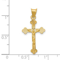 14k Polished Satin and D/C Crucifix Pendant-K5555