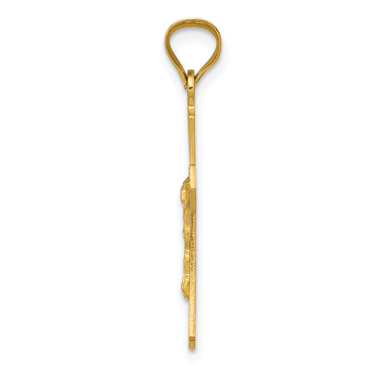 14k Polished Satin and D/C Crucifix Pendant-K5556