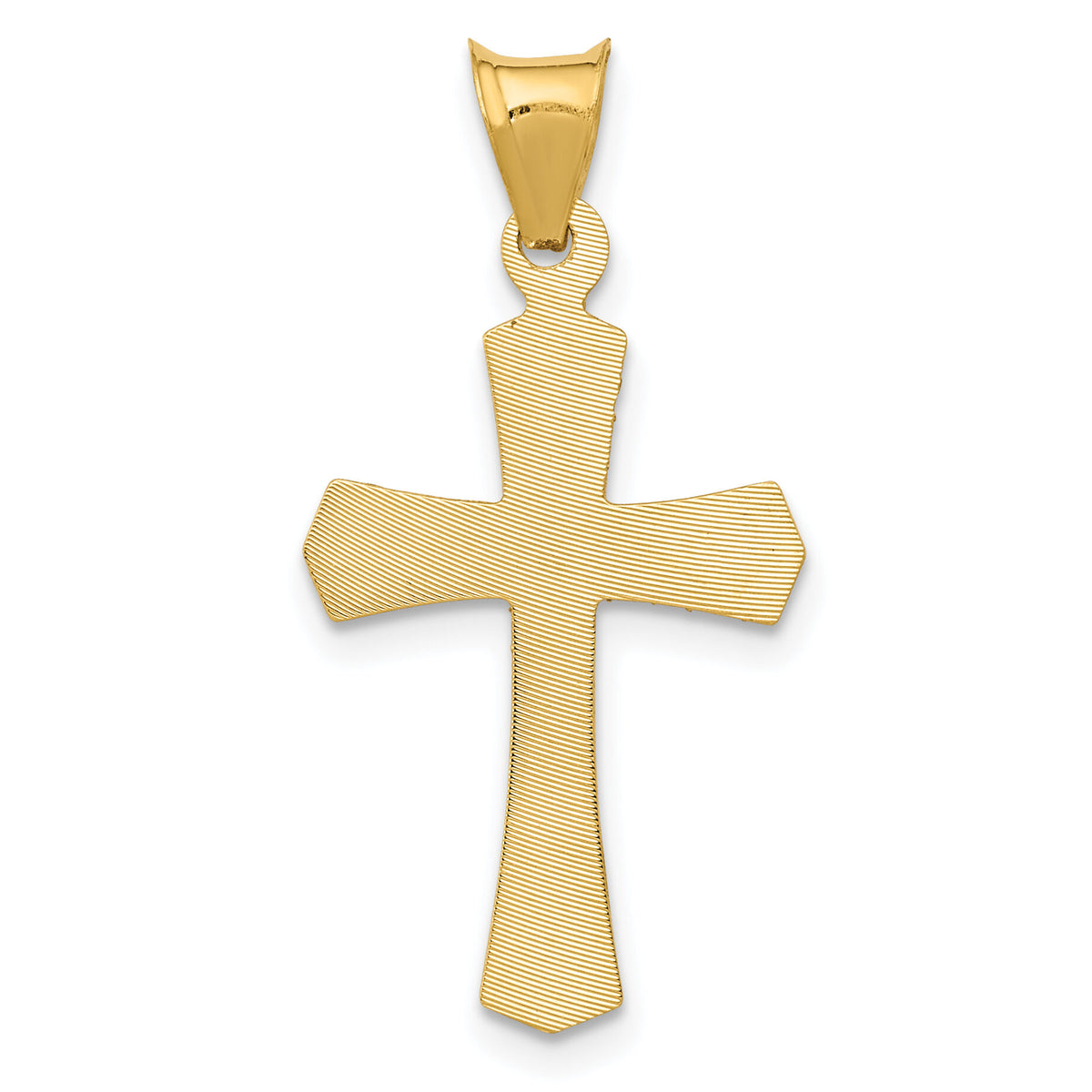 14k Polished Satin and D/C Crucifix Pendant-K5556