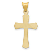 14k Polished Satin and D/C Crucifix Pendant-K5556