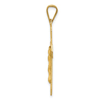 14k Polished Satin and D/C Crucifix Pendant-K5557