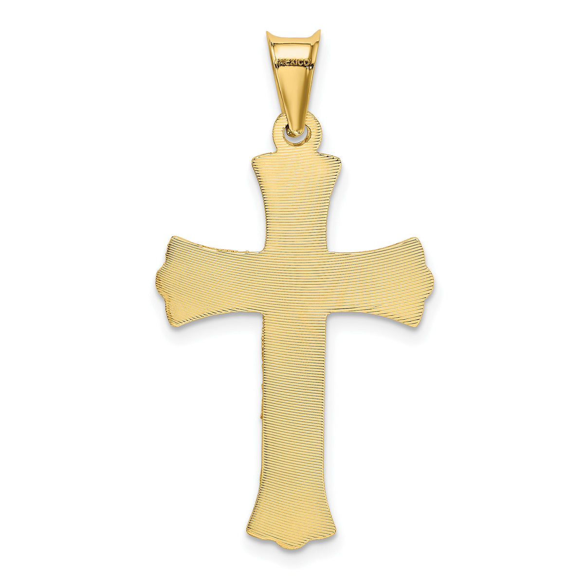 14k Polished Satin and D/C Crucifix Pendant-K5557