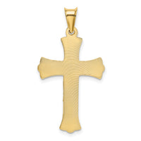 14k Polished Satin and D/C Crucifix Pendant-K5557