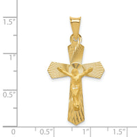 14k Polished Satin and D/C Crucifix Pendant-K5557
