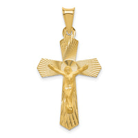 14k Polished Satin and D/C Crucifix Pendant-K5557