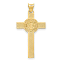 14k Two-Tone St. Benedict Medal Crucifix Cross Pendant-K5563