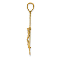 14K Polished Crucifix Pendant-K5565