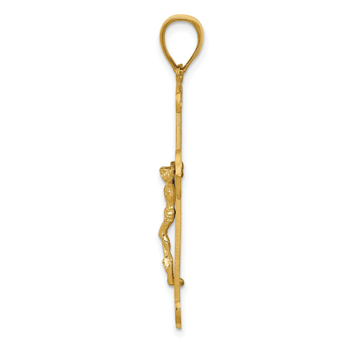 14K Polished Crucifix Pendant-K5565