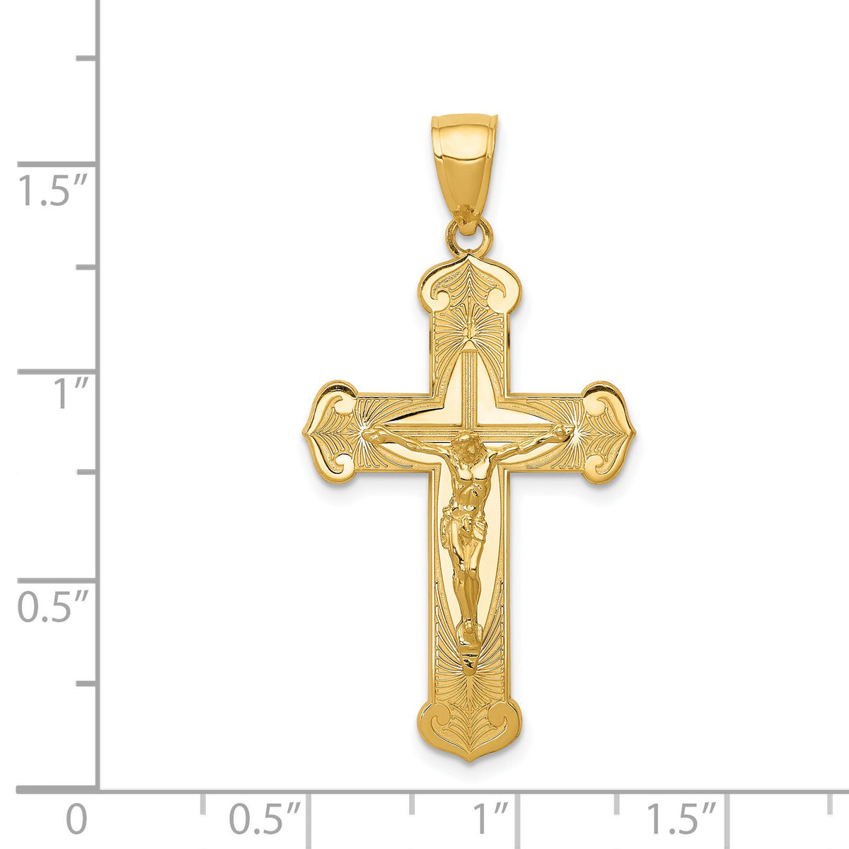 14K Polished Crucifix Pendant-K5565