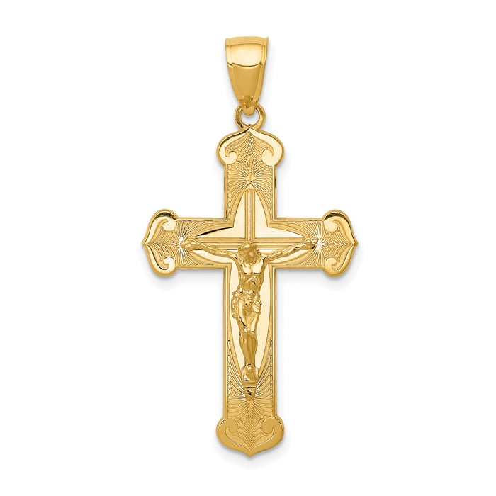 14K Polished Crucifix Pendant-K5565