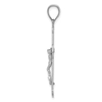 14K White Gold Polished Crucifix Pendant-K5565W