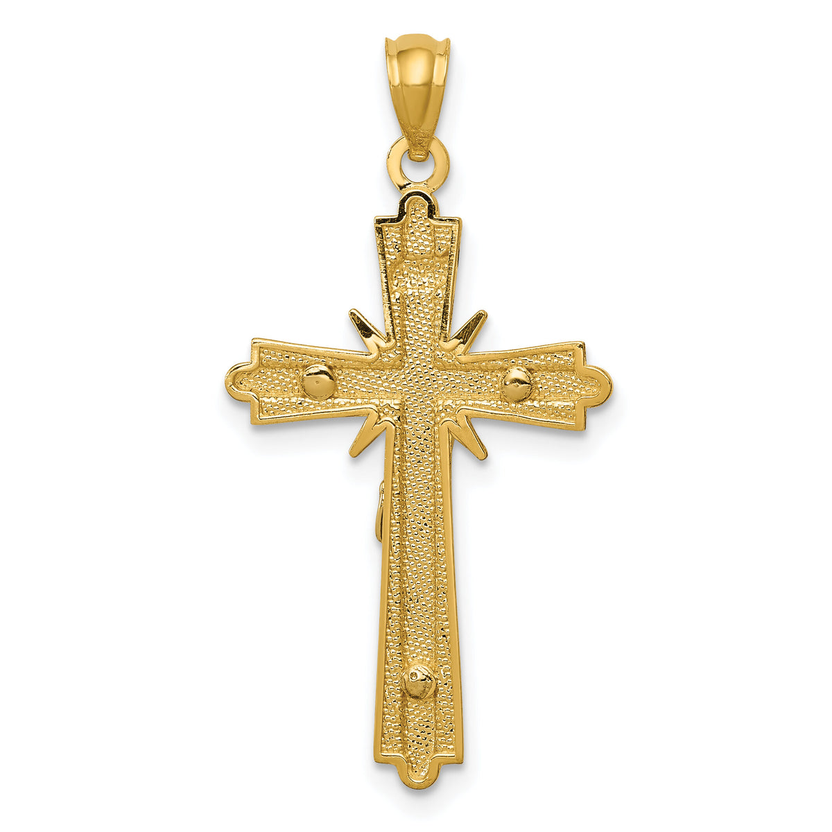 14k Two-tone Gold Polished Crucifix Pendant-K5573