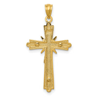 14k Two-tone Gold Polished Crucifix Pendant-K5573