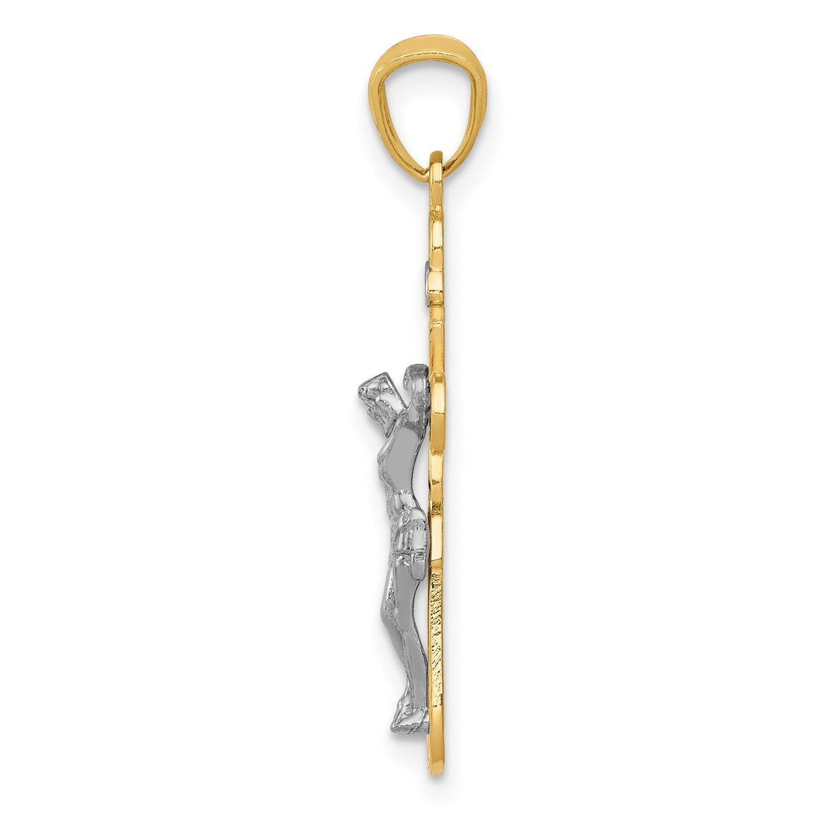 14K Two-tone W/Rhodium Small Passion Crucifix Pendant-K5575