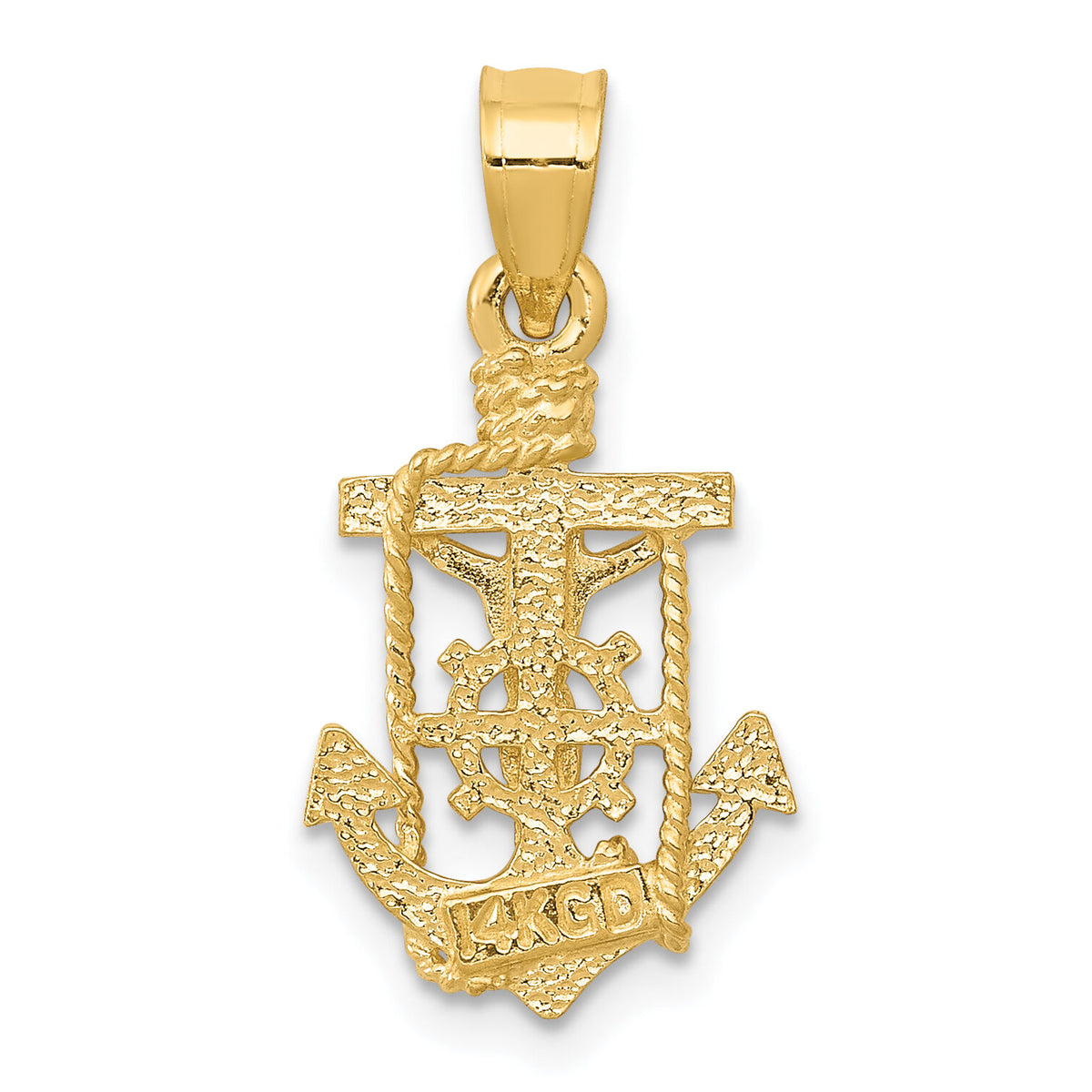 14k Polished Mariner Crucifix Pendant-K5578