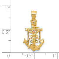 14k Polished Mariner Crucifix Pendant-K5578