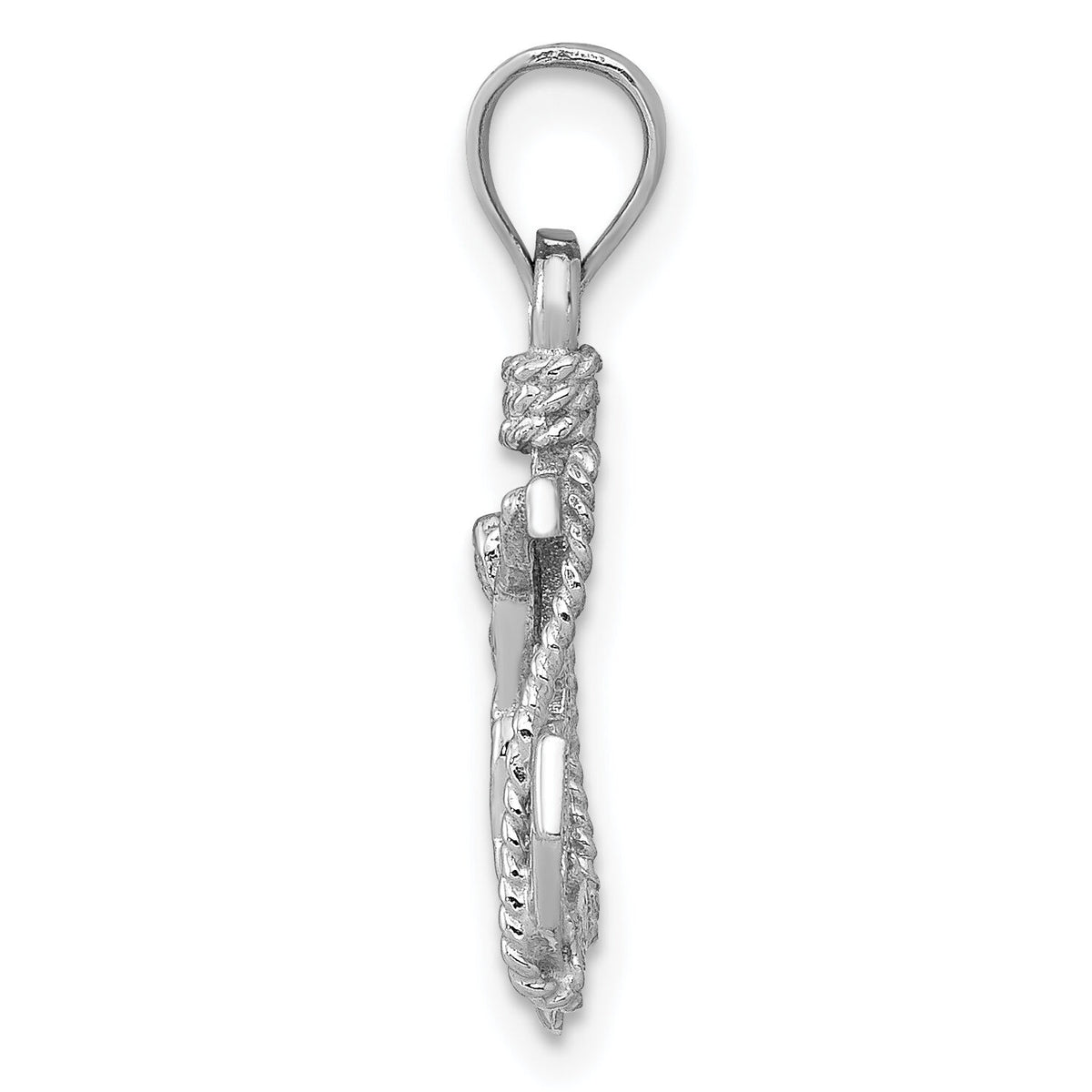 14k White Gold Polished Mariner Crucifix Pendant-K5579